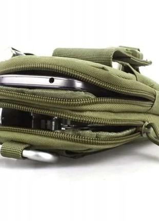 Тактична сумка - сумка для телефону, система molle органайзер тактичний з кордури. колір: хакі5 фото