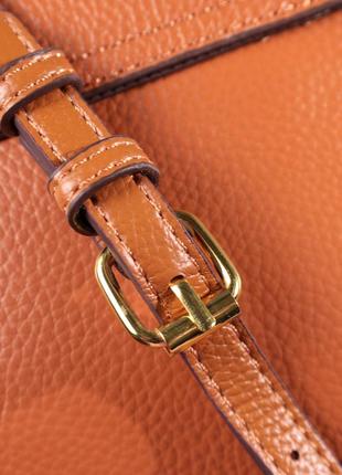 Модная сумка с жестким каркасом из натуральной кожи vintage 22390 коричневая10 фото