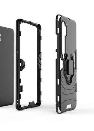 Чехол ring case для xiaomi mi note 10 / mi note 10 pro (mi cc9 pro) бронированный бампер с кольцом черный 6
