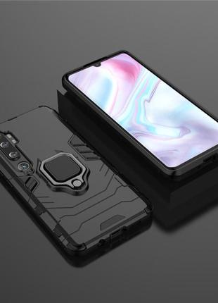Чехол ring case для xiaomi mi note 10 / mi note 10 pro (mi cc9 pro) бронированный бампер с кольцом черный 4