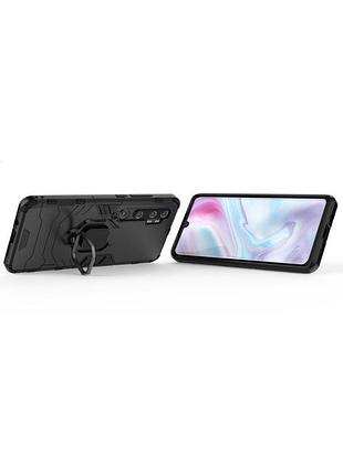 Чехол ring case для xiaomi mi note 10 / mi note 10 pro (mi cc9 pro) бронированный бампер с кольцом черный 5