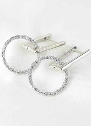 Серьги серебряные с фианитами