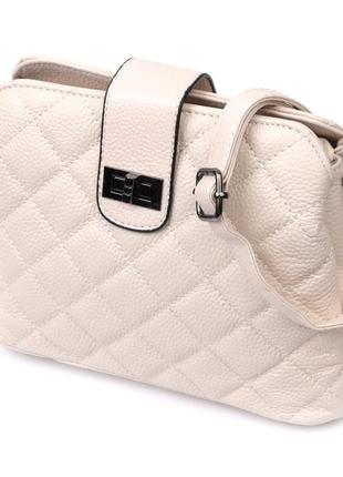 Изысканная сумка для стильных женщин из натуральной кожи vintage 22414 белая