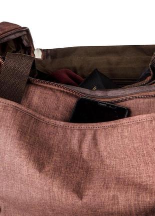 Дорожня сумка текстильна vintage 20138 коричнева3 фото
