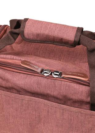 Дорожня сумка текстильна vintage 20138 коричнева9 фото