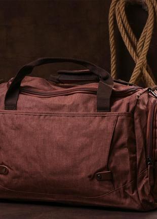 Дорожня сумка текстильна vintage 20138 коричнева10 фото