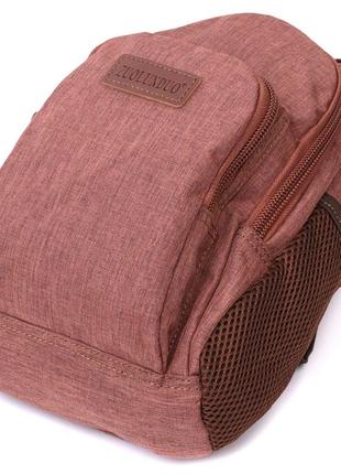 Небольшой рюкзак из полиэстера с большим количеством карманов vintage 22150 коричневый3 фото
