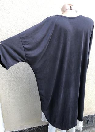 Платье-футболка,туника удлиненная по спинке,блуза,большой размер,nine,savannah miller5 фото