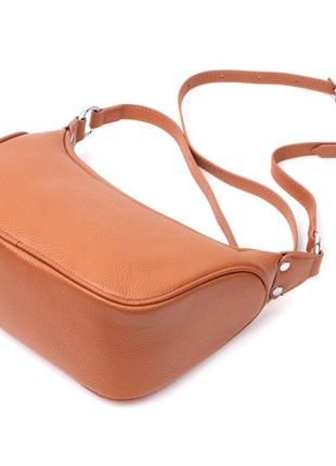 Женская сумка полукруглого формата с одной ручкой из натуральной кожи vintage 22413 коричневая3 фото