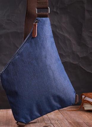 Модная мужская сумка через плечо из текстиля vintage 22199 синий7 фото