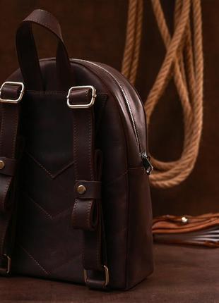 Универсальный матовый женский рюкзак shvigel 16329 коричневый7 фото