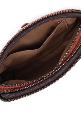 Глянцевая женская сумка на каждый день из натуральной кожи vintage 22419 коричневый5 фото