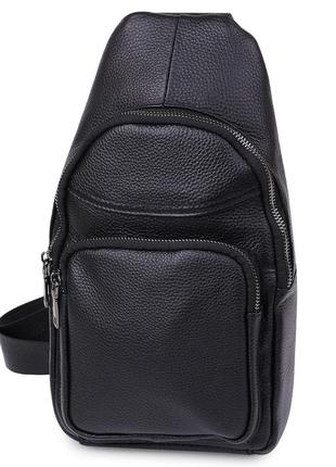 Небольшая кожаная мужская сумка через плечо vintage 20202 черный1 фото