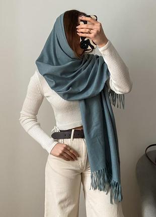 Женский шарф палантин бирюзового цвета