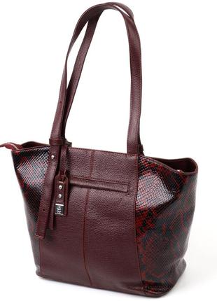 Оригинальная женская сумка karya 20835 кожаная бордовый2 фото