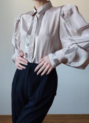 Винтажная атласная блуза в полоску sergio di laurenti2 фото