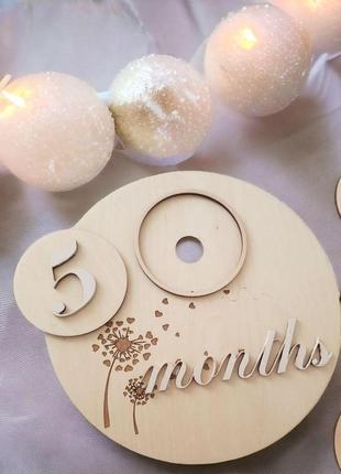 Набір табличок для фото дитини 12 місяців подарунок для новонароджених дерев'янні карточки на фотосесію