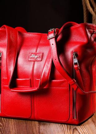 Многофункциональная женская сумка-шоппер с карманами karya 20876 красный9 фото