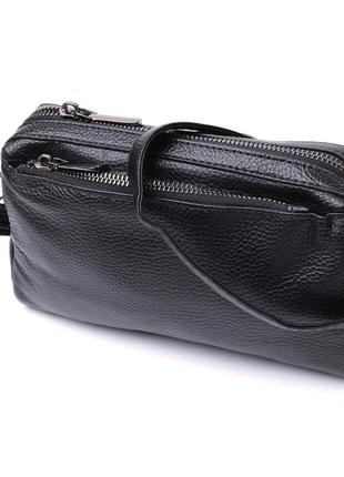 Женская сумка-клатч из мягкой натуральной кожи vintage 22375 черная