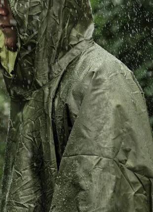 Водонепроницаемый дождевик (пончо) с капюшоном и карманом e-tac cs-yy02 green