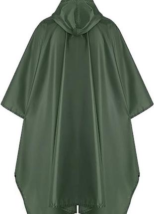 Водонепроницаемый дождевик (пончо) с капюшоном и карманом e-tac cs-yy02 green