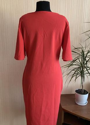 Красное платье миди с разрезом очень красивое l/xl2 фото