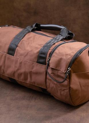 Спортивна сумка текстильна vintage 20643 коричнева8 фото