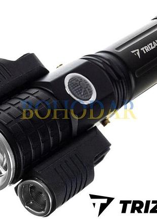 Ліхтарик ліхтар фонарик 2/1 trizand l18369 тактичний +2xxpe 2 бічні ліхтарі cree t6 usb польща!