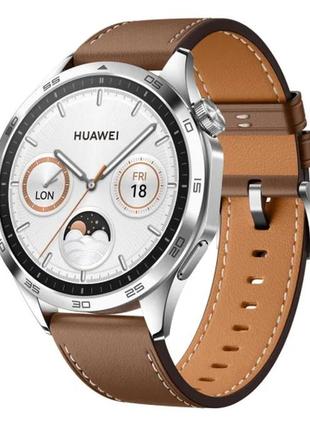 Смарт-годинник huawei watch gt 4 46mm brown (55020bgw)