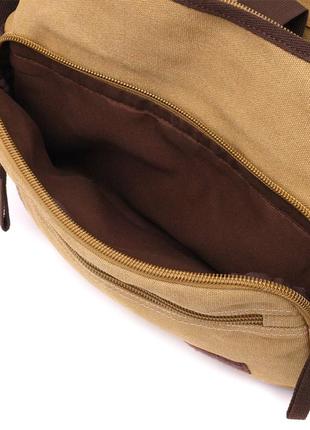Практична сумка через плече для ноутбука 13" зі щільного текстилю vintage 22202 пісочний6 фото