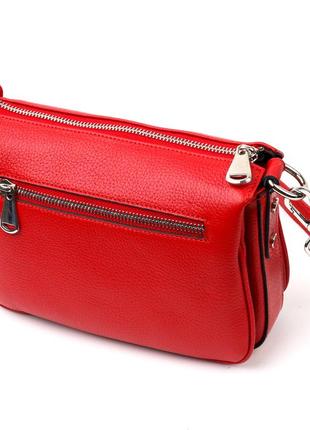 Яркая женская сумка на плечо karya 20845 кожаная красный2 фото