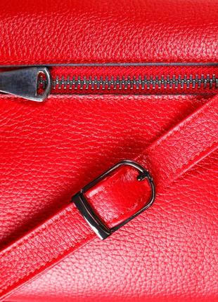 Яркая женская сумка на плечо karya 20845 кожаная красный10 фото