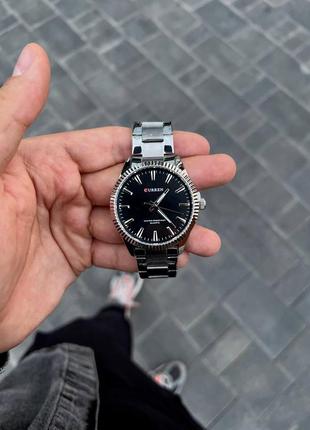 Мужские серебряные наручные часы curren / куррен классические.2 фото
