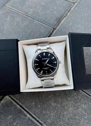 Мужские серебряные наручные часы curren / куррен классические.4 фото
