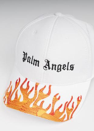 Кепка "palm angels" мужская белая с огнями4 фото