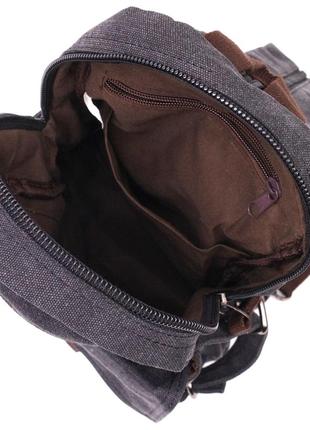 Удобный текстильный рюкзак в стиле милитари vintagе 22179 черный4 фото