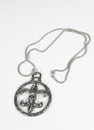 Амулет / подвеска готическая серебряного цвета мужская с черепом. нержавеющая сталь. 60 см