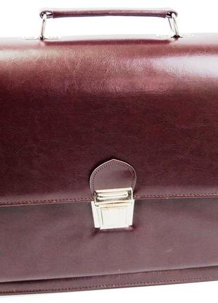 Жіноча ділова сумка, портфель з екошкіри amo sst09 бордовий
