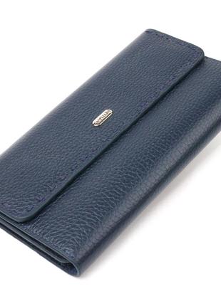 Зручний жіночий гаманець із натуральної шкіри canpellini 21665 синій