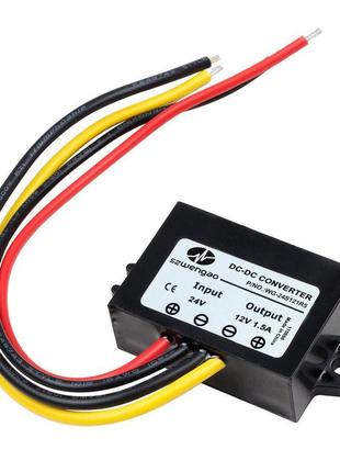 Преобразователь авто инвертор dc/dc 24v-12v 1.5a, ip67, 18w