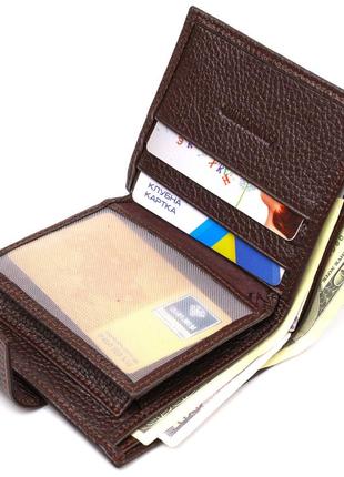 Універсальний чоловічий гаманець із натуральної зернистої шкіри canpellini 21744 коричневий5 фото