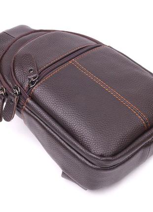 Удобная мужская сумка через плечо из натуральной кожи 21308 vintage коричневая3 фото