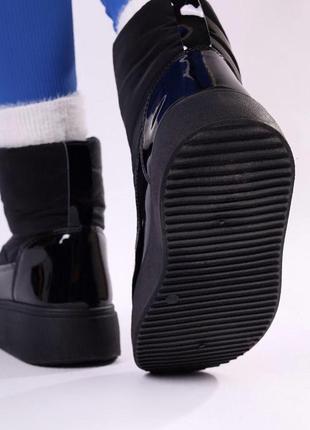 Дутики женские зимние полусапожки черные