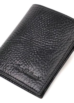Компактний гаманець зі зручним функціоналом із натуральної шкіри tony bellucci 22069 чорний