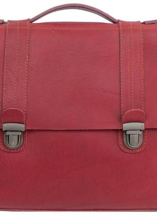 Кожаный женский портфель mykhail ikhtyar, украина бордовый3 фото