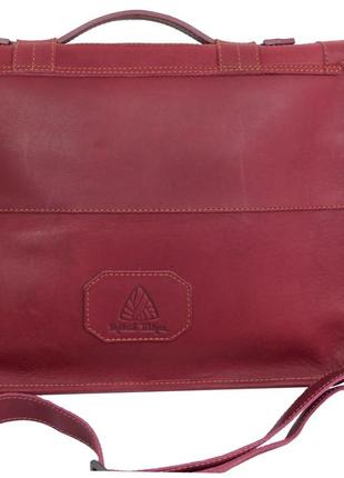 Кожаный женский портфель mykhail ikhtyar, украина бордовый5 фото