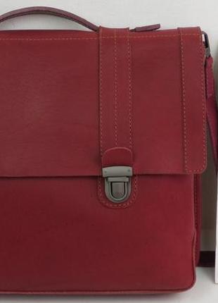 Кожаный женский портфель mykhail ikhtyar, украина бордовый10 фото