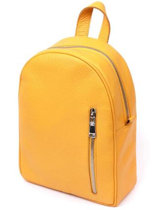 Яскравий жіночий рюкзак із натуральної шкіри shvigel 16321 жовтий