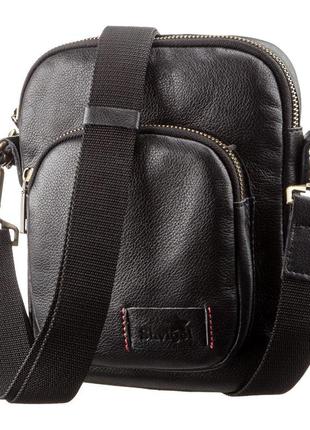 Мужская кожаная сумка с двумя съемными ручками shvigel 19110 черная