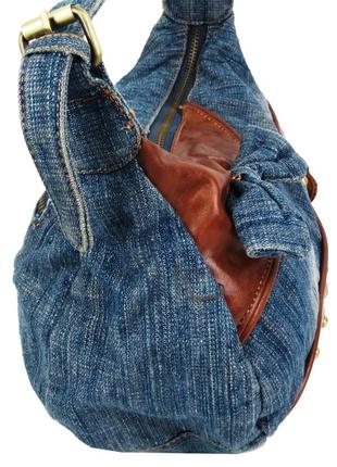 Женская джинсовая сумка небольшого размера fashion jeans bag синяя8 фото